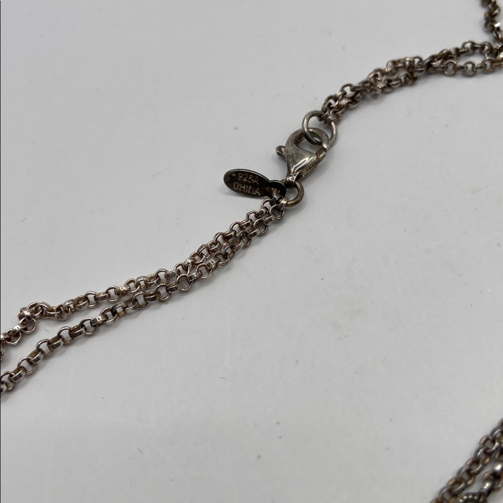 Vintage Suspicion Marcasite Sterling Silver 925 Sunburst Pendant Necklace 18”L - Picture 6 of 10